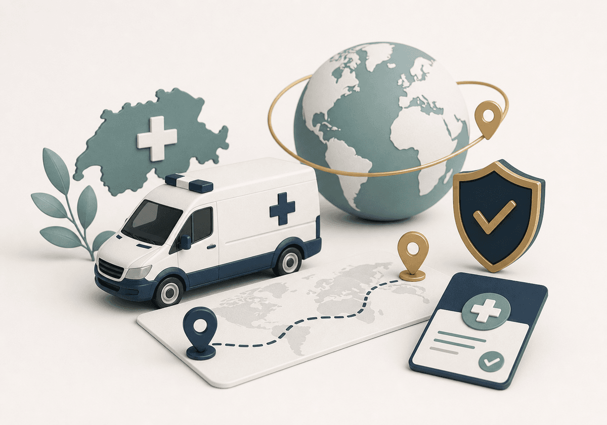 Ruhige Illustration zu Transport, Auslandhilfe und Assistance